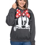 Women's Plus Size Minnie Mouse Pullover Hoodie Sweatshirt Charcoal Red Disney