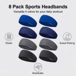 8 Pack Men's Sports Headband,Moisture Wicking Workout Headband, Workout Stretchy Unisex Hairband - Image 24