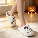 BERANMEY Halloween Slippers for Women Perfect Soft Plush Comfy Warm Slip-On Cute Womens Slippers Indoor Fluffy House Slippers for Women and Men Non-slip Fuzzy Flat Slides - Image 8