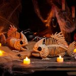 Joyfy Halloween Skeleton Fish Skeleton Halloween Decor,Plastic Skeleton with LED Eye for Halloween Decoration Outdoor Haunted House Party - Image 13