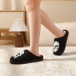 BERANMEY Halloween Slippers for Women Perfect Soft Plush Comfy Warm Slip-On Cute Womens Slippers Indoor Fluffy House Slippers for Women and Men Non-slip Fuzzy Flat Slides - Image 131