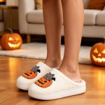 BERANMEY Halloween Slippers for Women Perfect Soft Plush Comfy Warm Slip-On Cute Womens Slippers Indoor Fluffy House Slippers for Women and Men Non-slip Fuzzy Flat Slides - Image 137